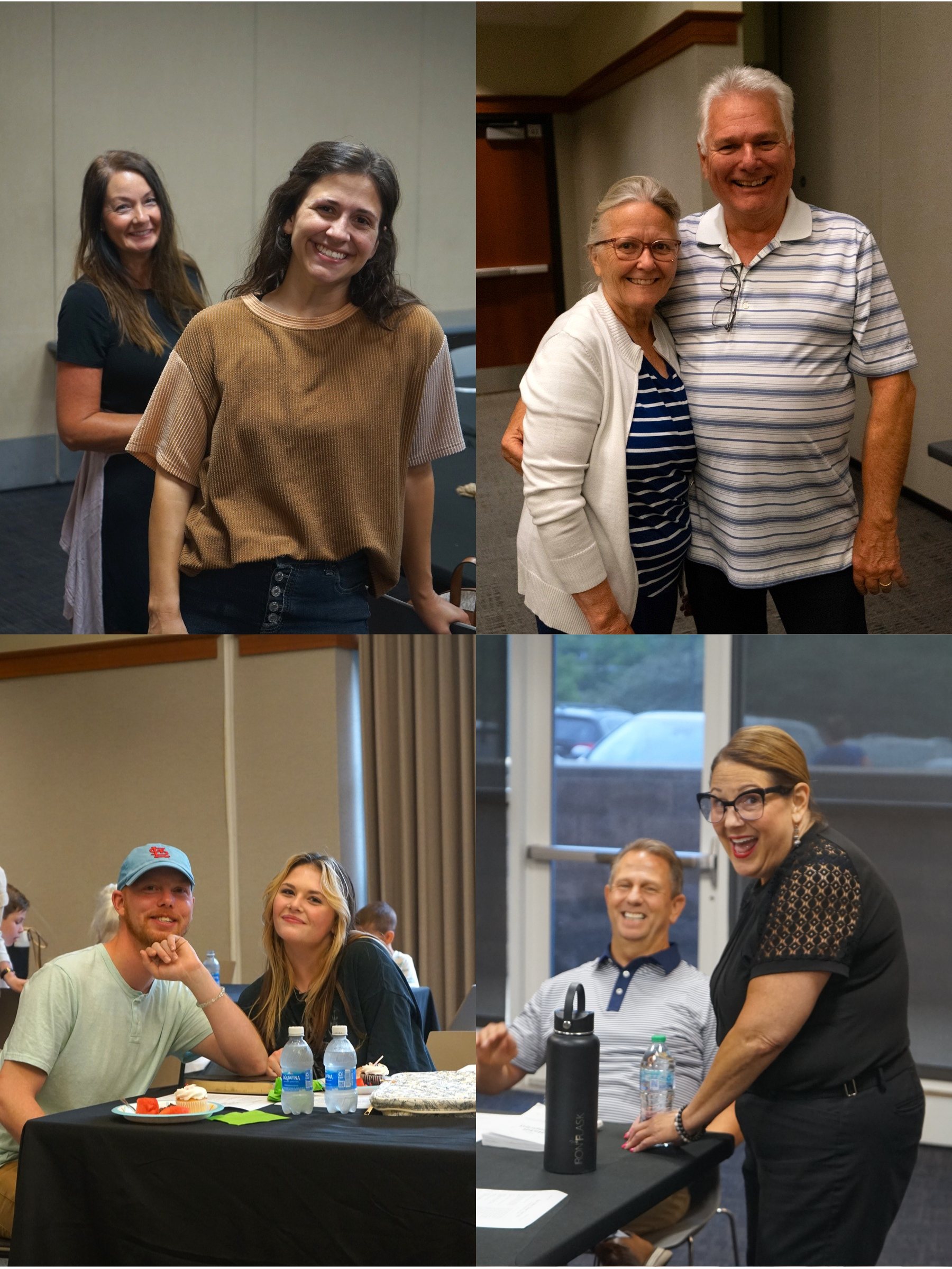 Four photos of Haven members talking and laughing together